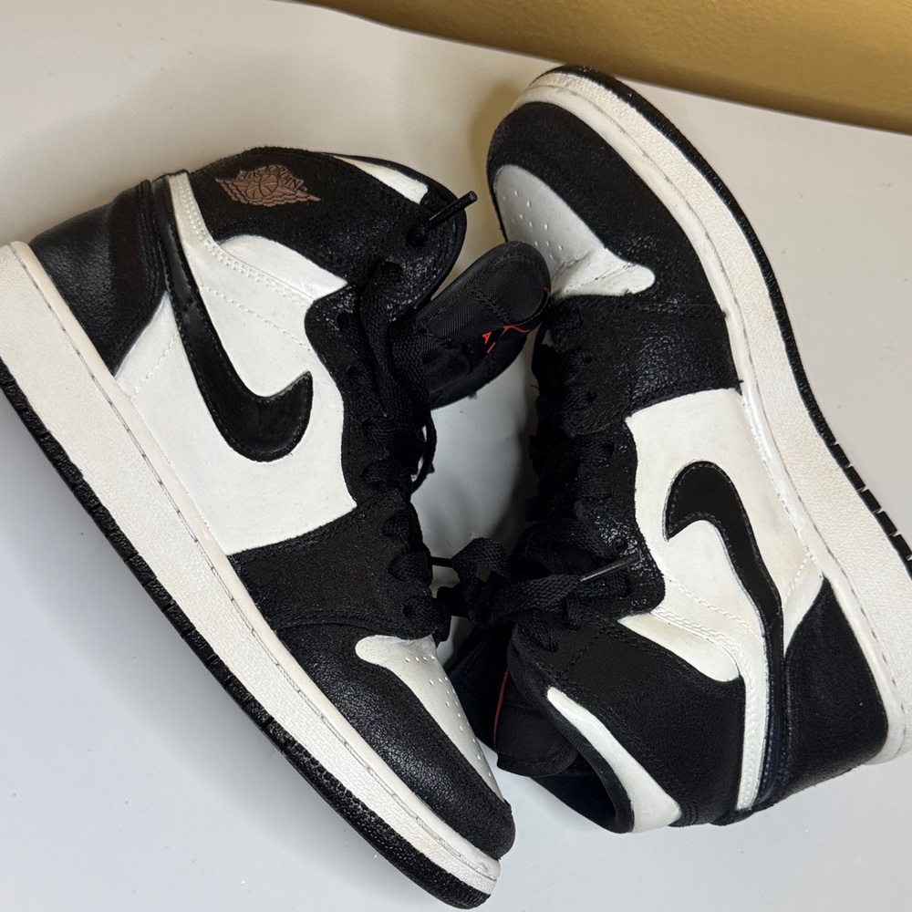 Jordan Women's (Youth 5.5) Custom Painted Sneakers Black and White